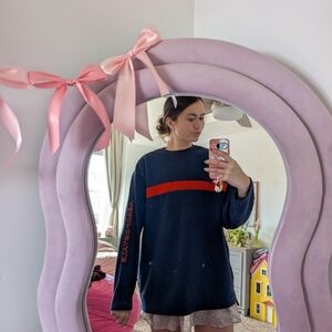 Vintage Aeropostale Blue Fleece Sweater with Orange Accent Size XL